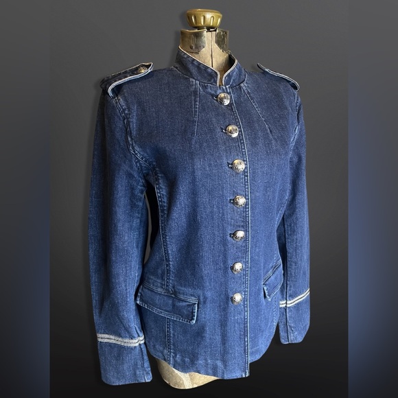 ⚡️LAUREN By RALPH LAUREN⚡️ Bluestar Military Denim Jean Jacket - Picture 2 of 12